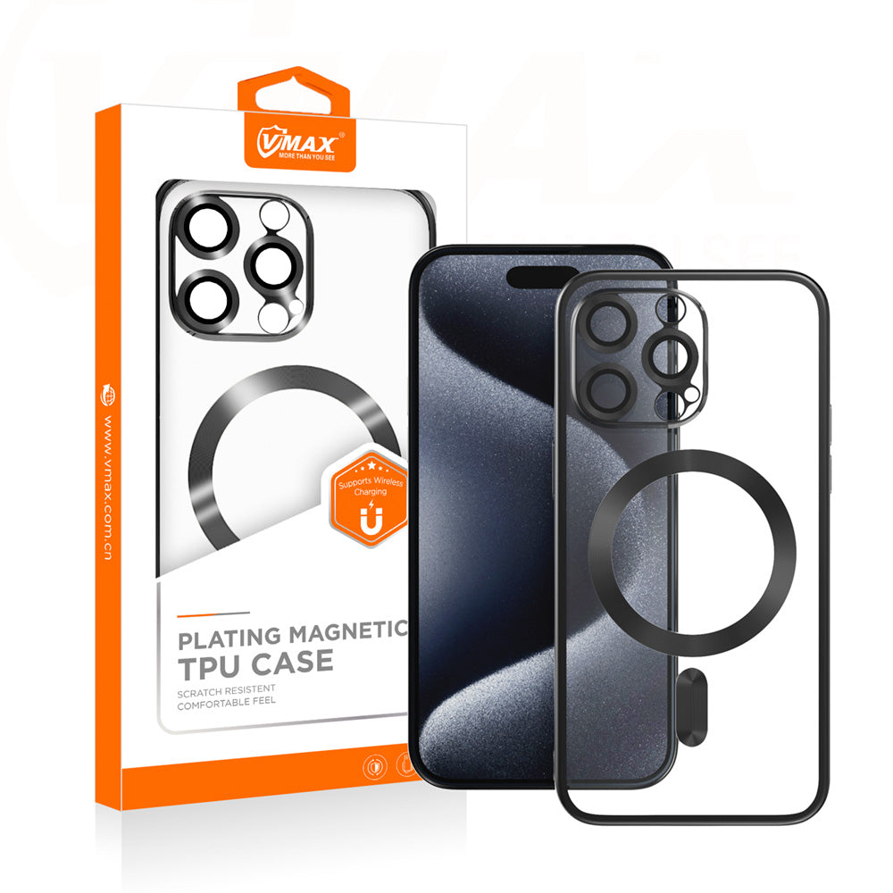 VMax - Electroplating Mag TPU Case for iPhone 15 Pro Max - Θήκη Προστασίας iPhone 15 Pro Max σε μαύρο χρώμα