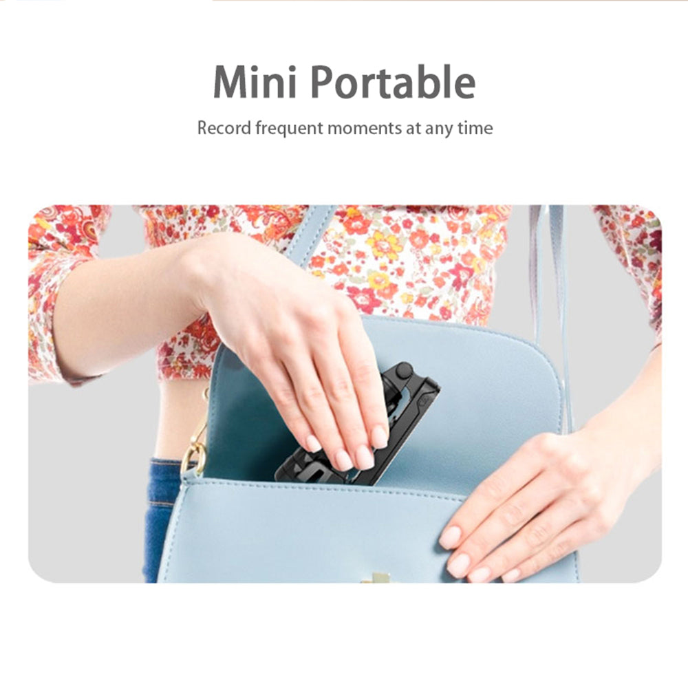 Techsuit - Gimbal Mini Selfie Stick (Q09) - Stabilizer Tripod with LED Light and Bluetooth Remote Control, 70cm - Black