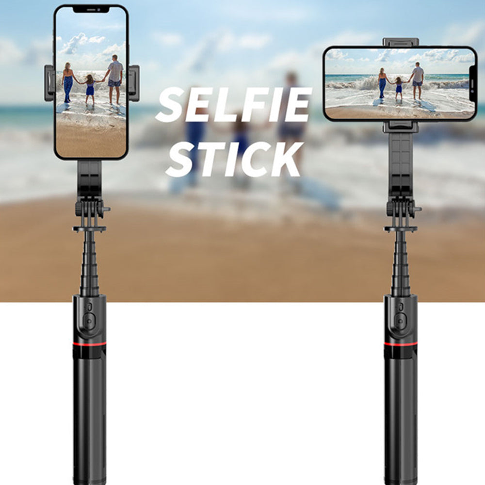 Techsuit - Selfie Stick (L12) - Stable Aluminum Tripod Foldable and Portable with Wireless Remote Control, 106cm - Black