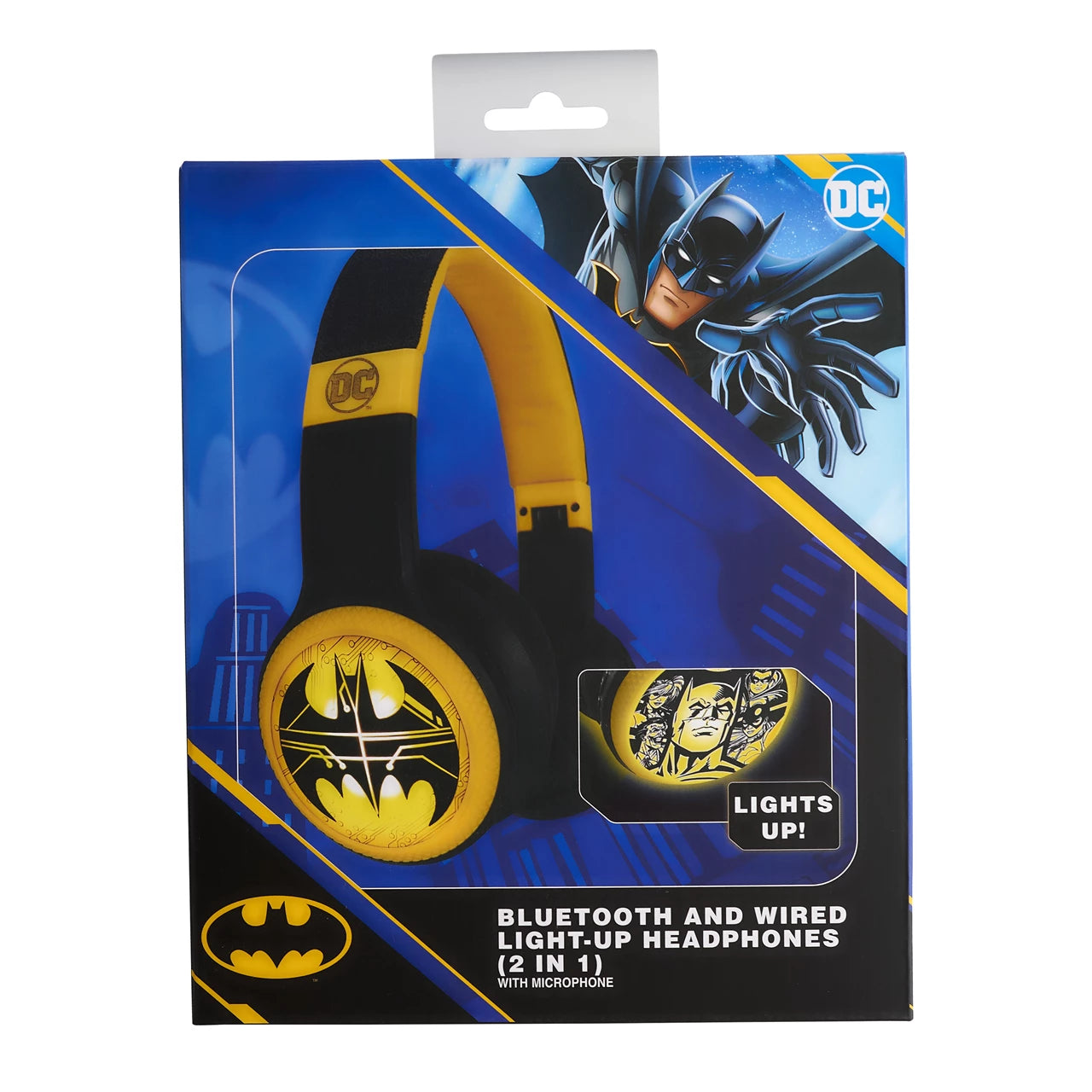 Lazerbuilt Batman Logo Light-Up Bluetooth Headphones – Ασύρματα Παιδικά Ακουστικά με Μικρόφωνο