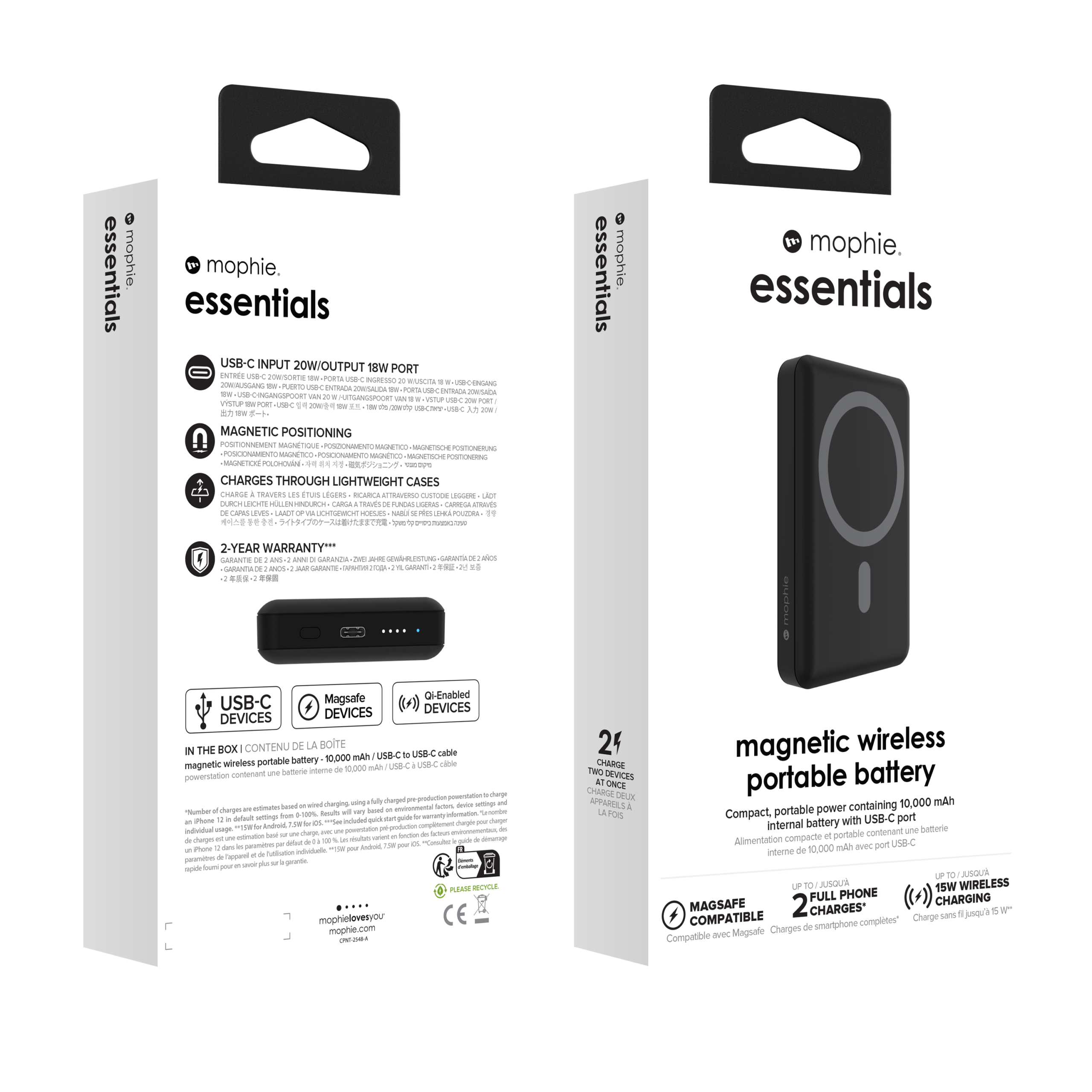 Mophie Essentials Magnetic Wireless Portable Battery 10K (Μαύρο)