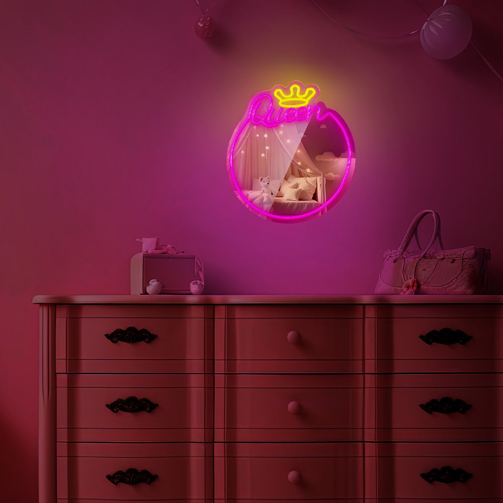 Forever Light Neon Mirror LED Sleeping Queen/Warm White Pink - Διακοσμητικός Καθρέπτης με LED Neon
