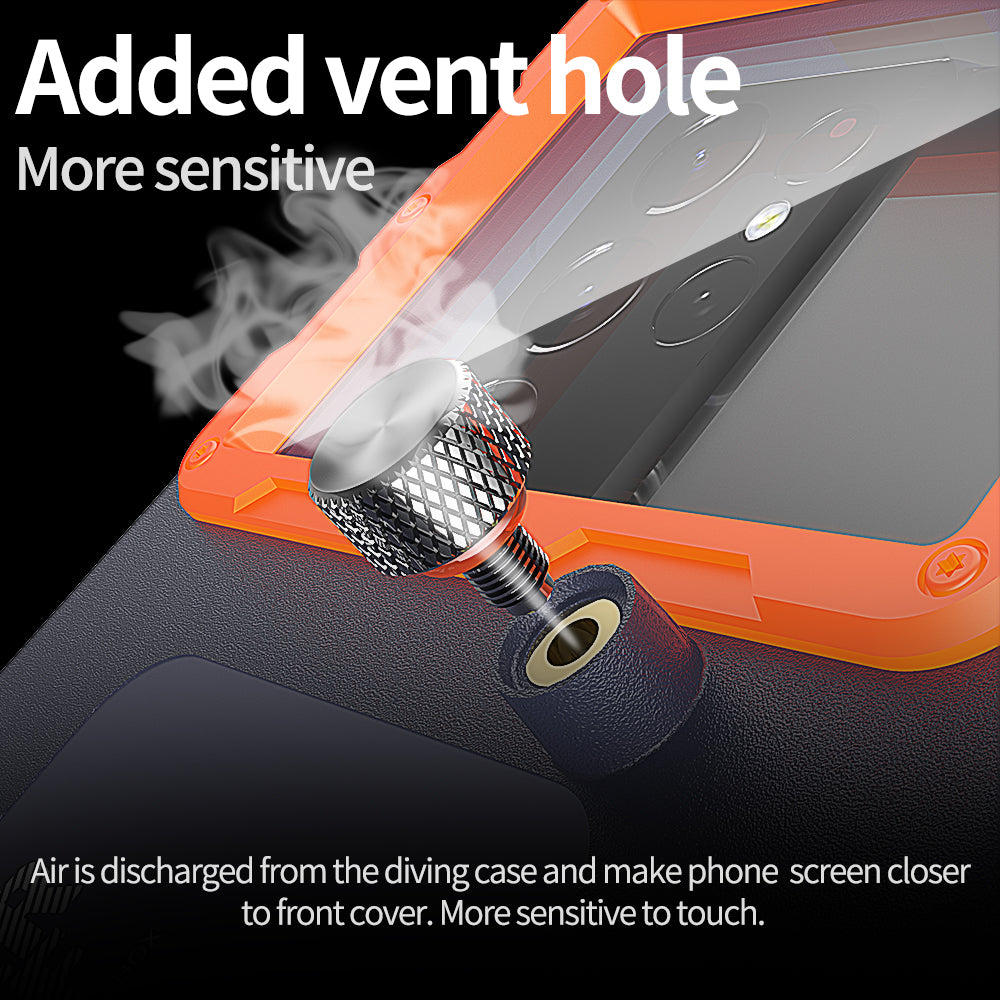 ShellBox - Diving Waterproof Professional Case - for Phones with max. 6.8", IPX8, 15m Deep + 1h Underwater Time - Black