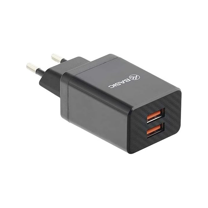 Tellur Dual USB Wall Charger 2.4A Φορτιστής δύο θυρών (2xUSB), σε μαύρο χρώμα