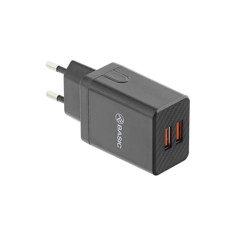 Tellur Dual USB Wall Charger 2.4A Φορτιστής δύο θυρών (2xUSB), σε μαύρο χρώμα