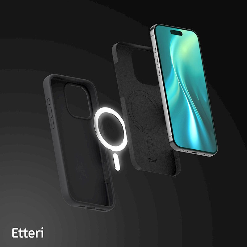 Etteri Silicone Mag case for iPhone 16 Pro Max - Θήκη προστασίας iPhone 16 Pro Max σε Μαύρο Χρώμα