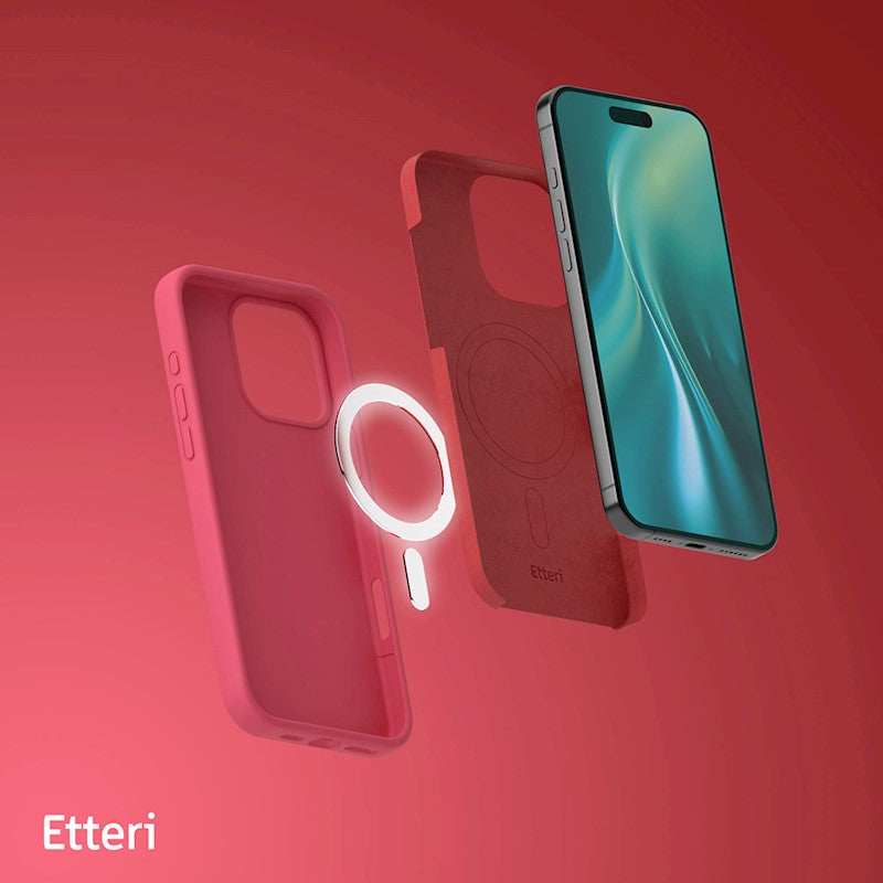 Etteri Silicone Mag case for iPhone 16 Pro Max Raspberry - Θήκη προστασίας iPhone 16 Pro Max