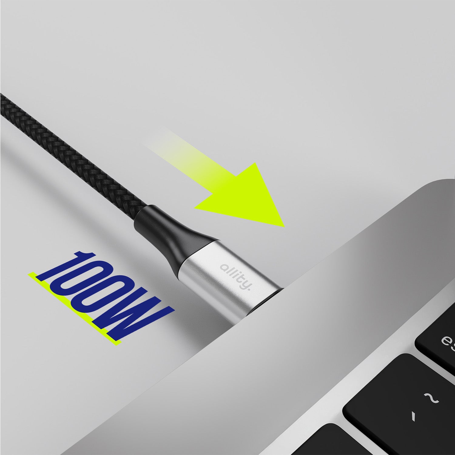 Καλώδιο Allity AUC-01 USB-c - USB-c 1,0 m 100W μαύρο