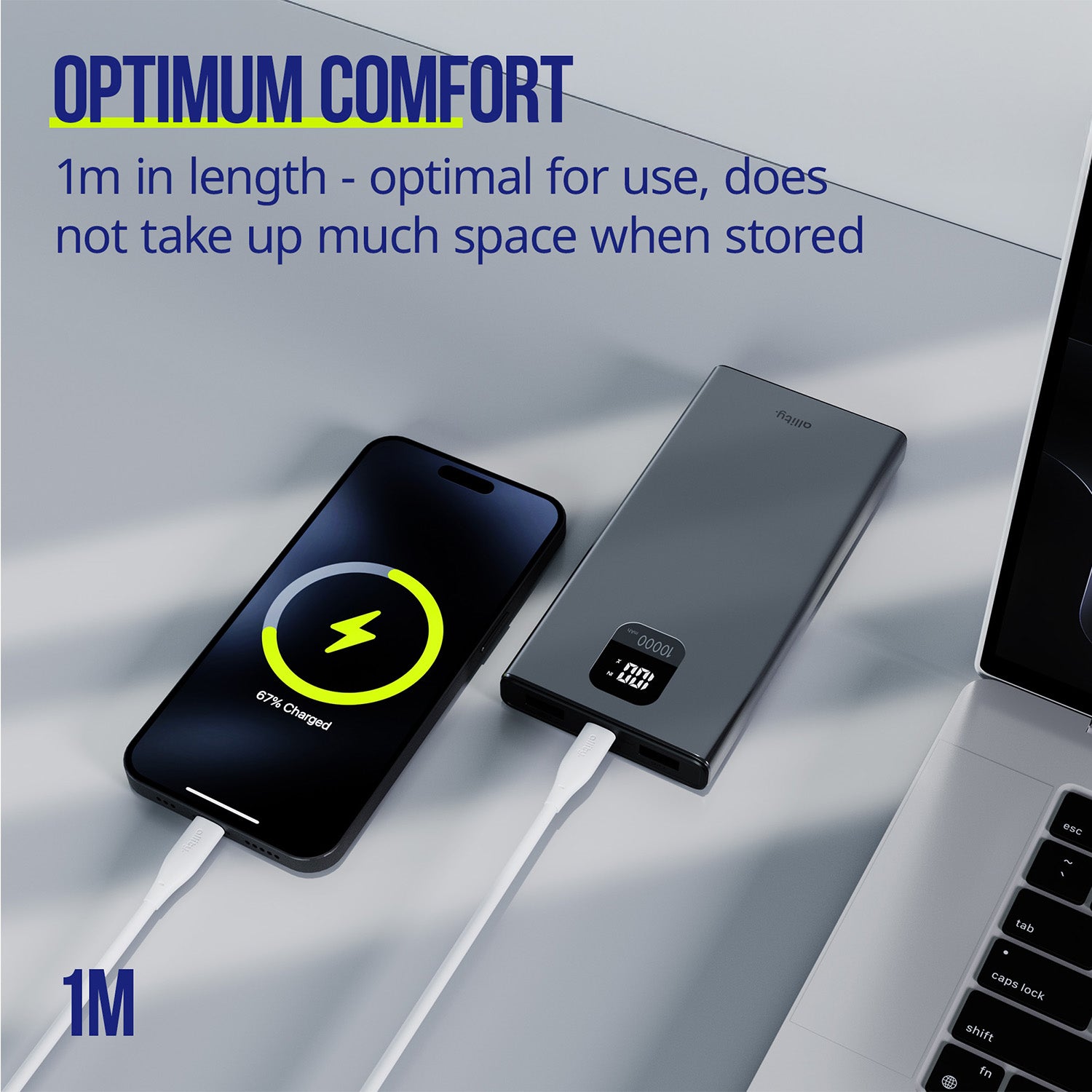 Καλώδιο Allity AUC-02 USB-c - lightning 1,0 m 27W λευκό