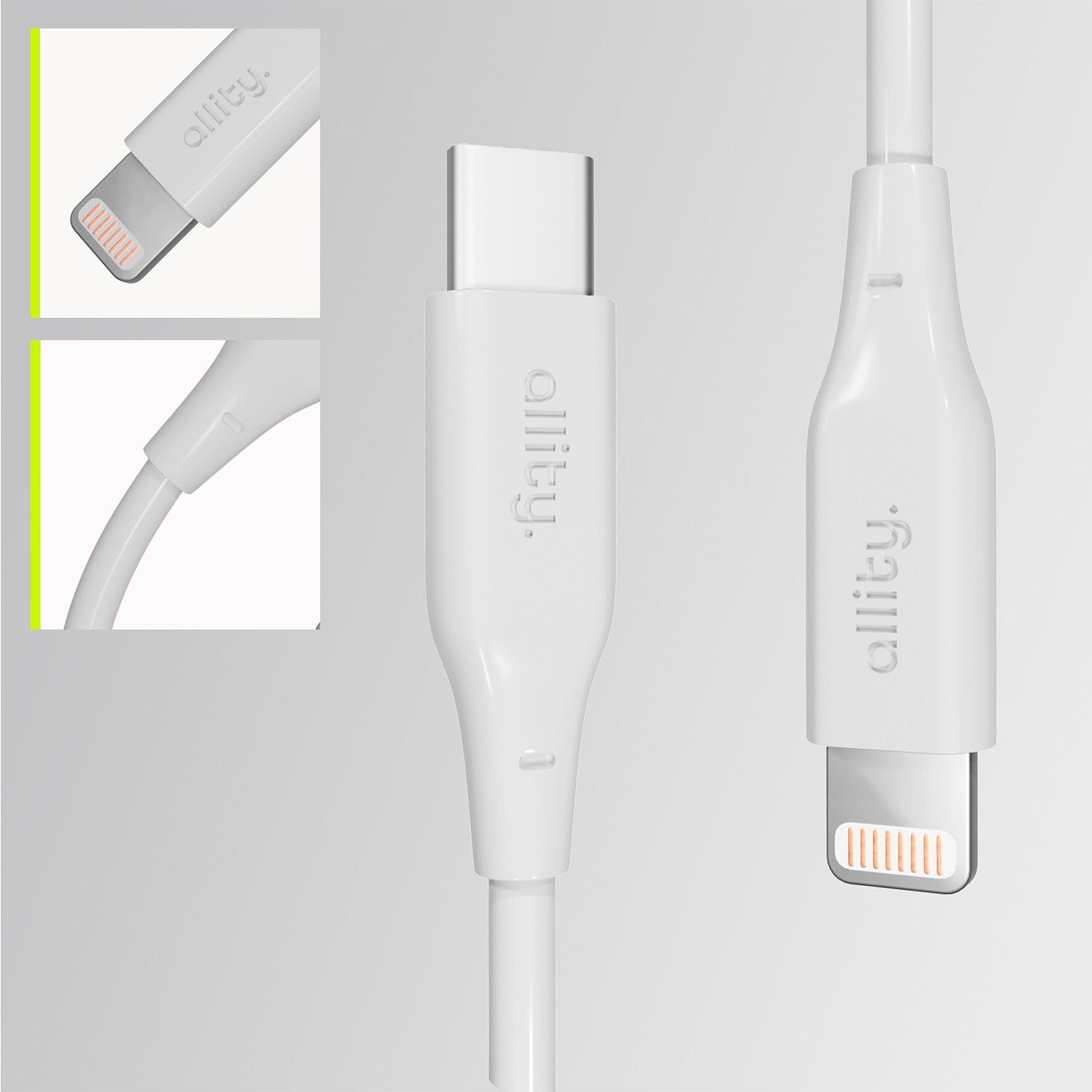 Καλώδιο Allity AUC-02 USB-c - lightning 2,0 m 27W λευκό