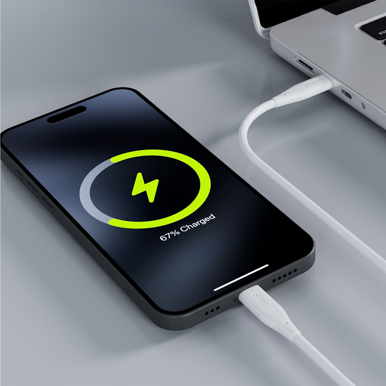 Καλώδιο Allity AUC-02 USB-c - USB-c 1,0 m 100W λευκό