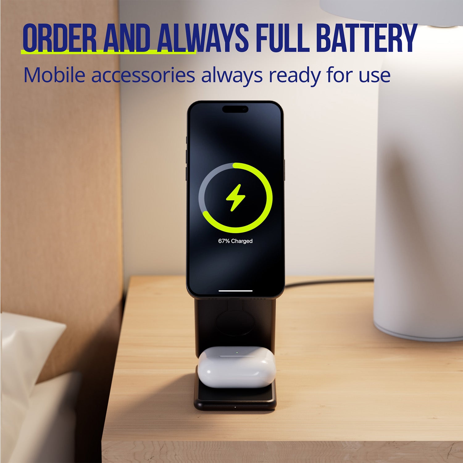 Ασύρματος φορτιστής Allity AWC-230-225WMS 22,5W γραφίτης 3σε1