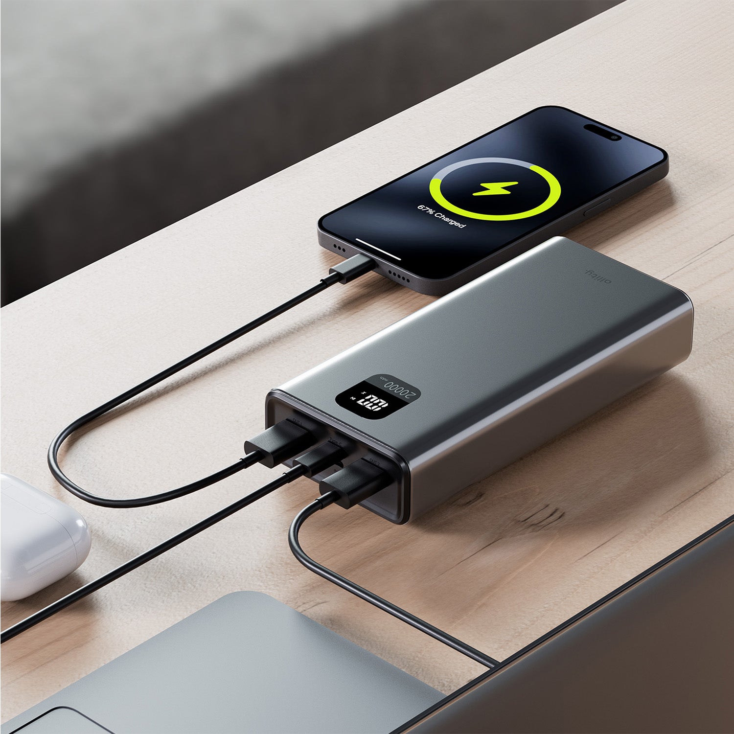 Power bank Allity APB-100 PD QC 22,5W 20.000 mAh γκρι