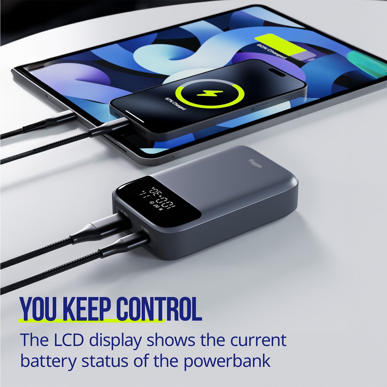 Allity power bank APB-200 PD QC 33W 10.000 mAh γκρι
