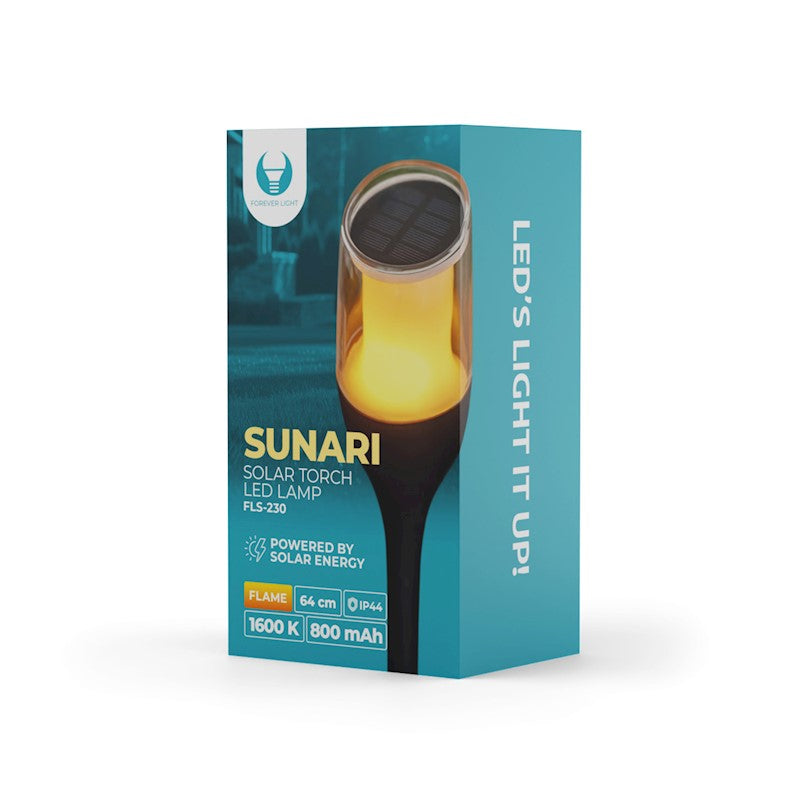 Forever Light Solar torch LED lamp SUNARI FLS-230 black - Φωτιστικό LED Εξωτερικού Χώρου σε Μαύρο χρώμα