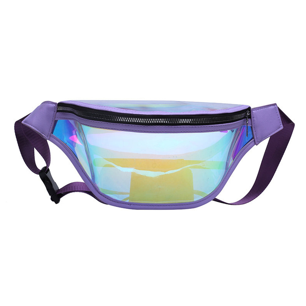 Techsuit - Casual Waist Bag (CWB2) - Transparent, with Belt for Recreational Activity, Fitness - Purple