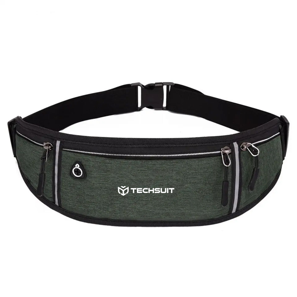 Techsuit - Waist Bag (CWB3) - with Belt for Recreational Activity, Fitness - Green