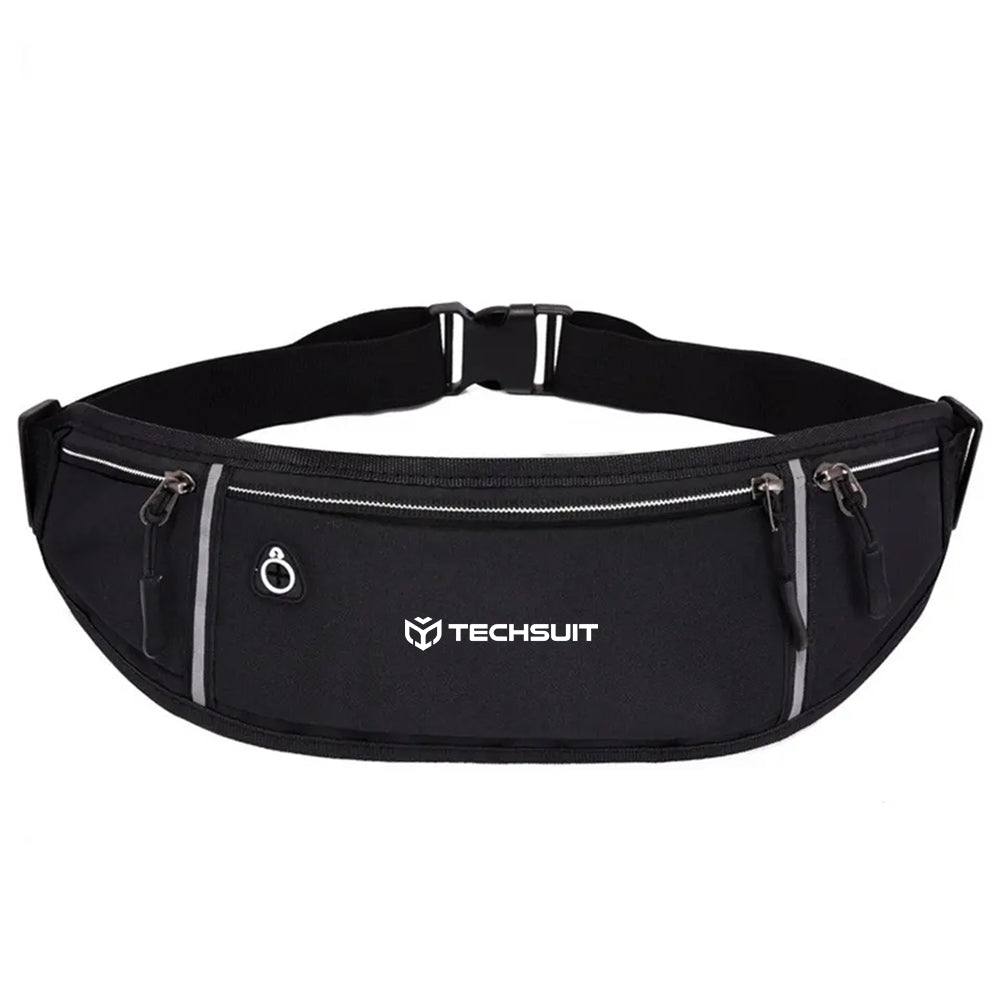 Techsuit - Waist Bag (CWB3) - with Belt for Recreational Activity, Fitness - Black