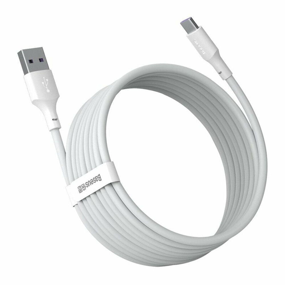 Baseus - (2 pack) Data Cable (TZCATZJ-02) - USB to Type-C, Fast Charging 5A, 40W, 1.5m - White