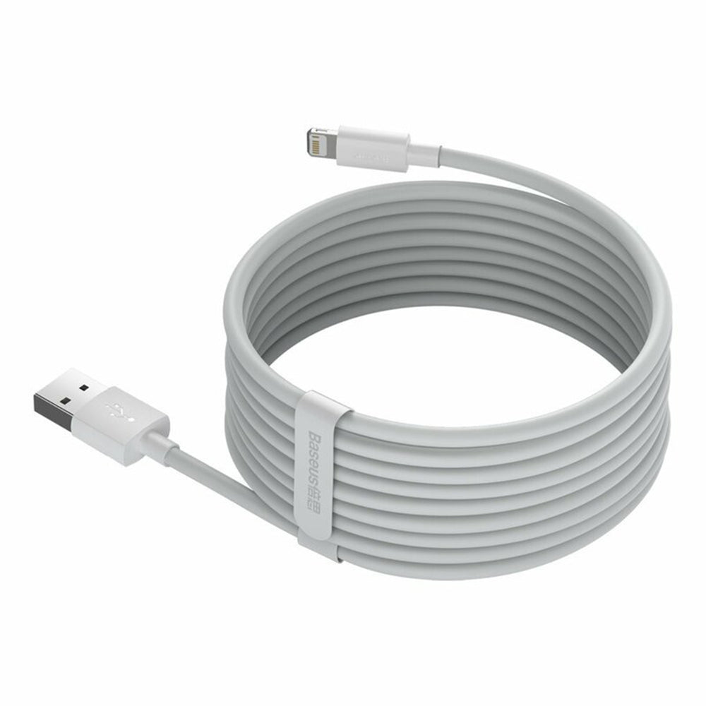Baseus - (2 pack) Data Cable (TZCALZJ-02) - USB to Lightning, Fast Charging 2.4A, 480Mbps, 1.5m - White
