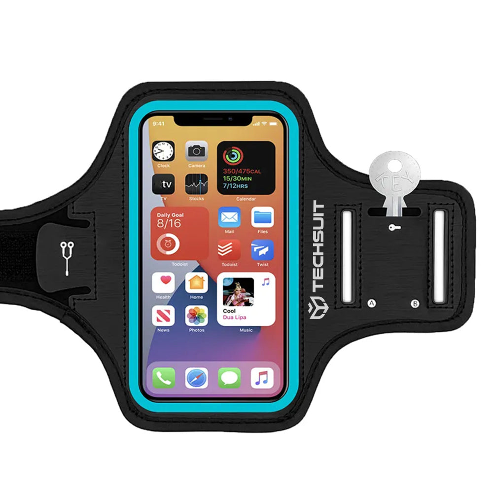 Techsuit - Sports Armband (TH20) - with Velcro, for Phones, max 6.8" - Blue