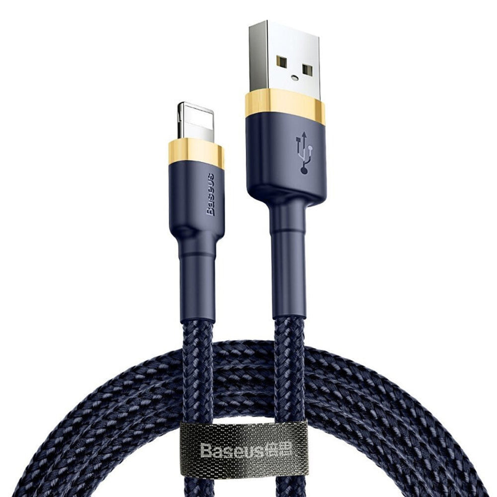 Baseus - Data Cable Cafule (CALKLF-BV3) - USB to Lightning, Fast Charging, QC3.0, 2.4A, 1m - Blue / Gold