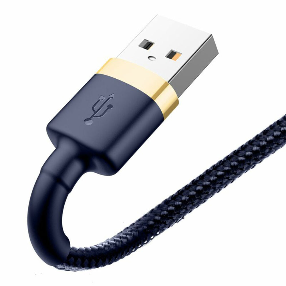 Baseus - Data Cable Cafule (CALKLF-BV3) - USB to Lightning, Fast Charging, QC3.0, 2.4A, 1m - Blue / Gold