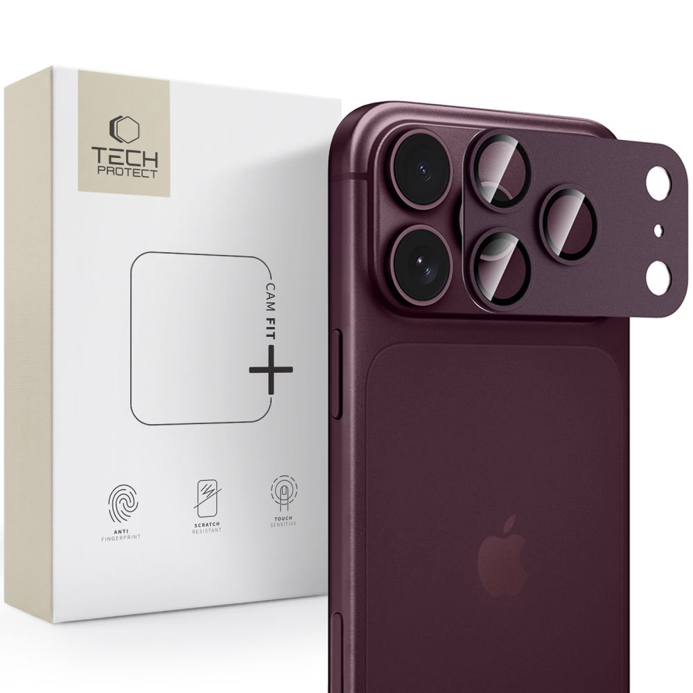 Tech-Protect Camfull Fit+ Προστατευτικό Κάμερας για iPhone 17 Pro - iPhone 18 Pro - Burgundy