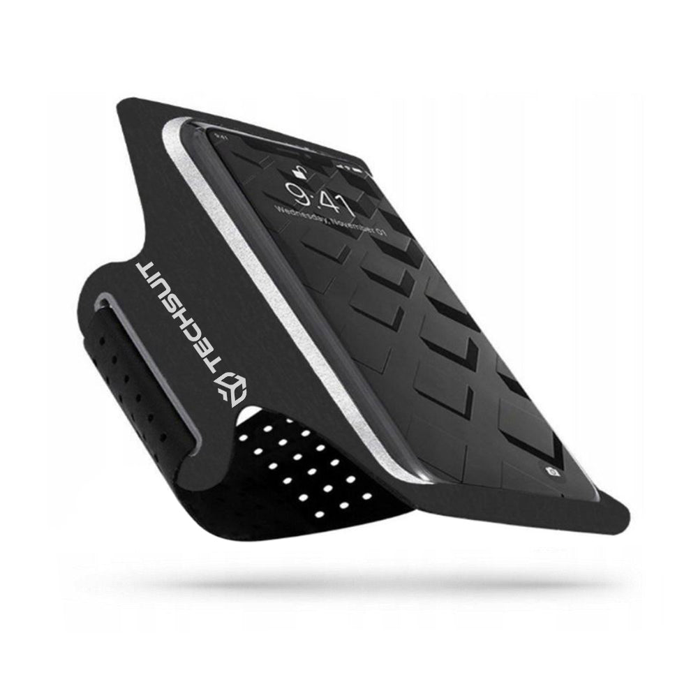 Techsuit - Sports Armband (TH10) - with Velcro, for Phones, max 6.5" - Black / Gray