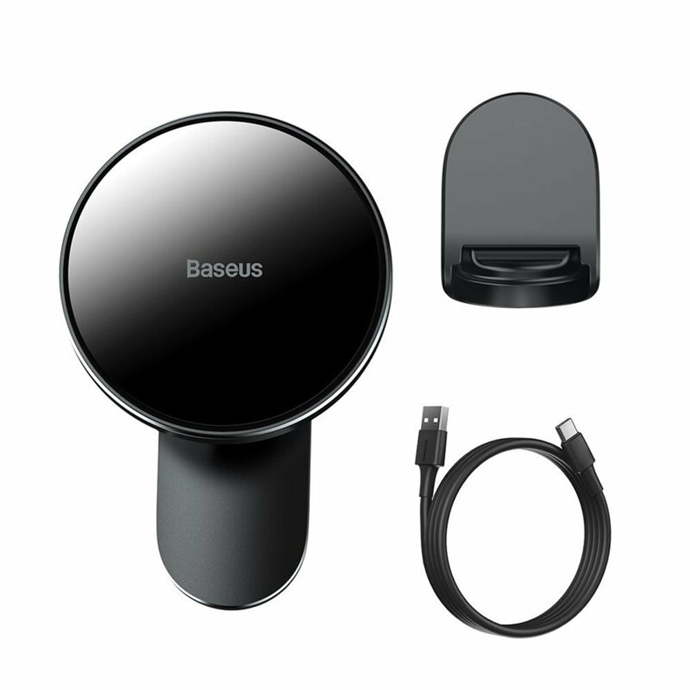 Baseus - Car Holder with Wireless Charging Big Energy (WXJN-01) - for Dashboard, Air Vent, 15W - Black