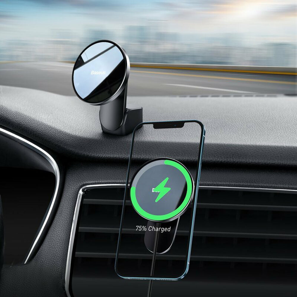 Baseus - Car Holder with Wireless Charging Big Energy (WXJN-01) - for Dashboard, Air Vent, 15W - Black