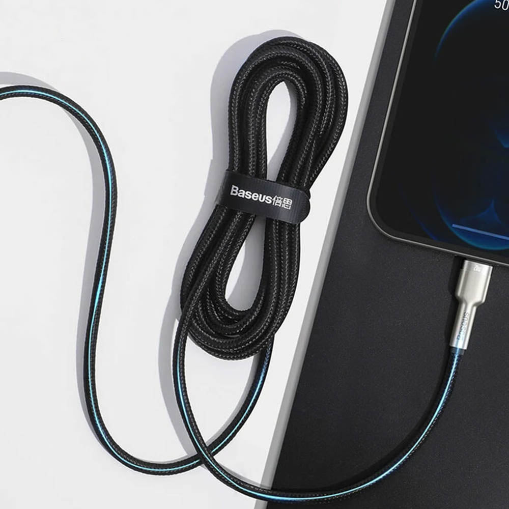 Baseus - Data Cable Cafule Series Metal (CATLJK-A01) - Type-C to Lightning, Fast Charging PD20W, 480Mbps, 2.4A, 1m - Black