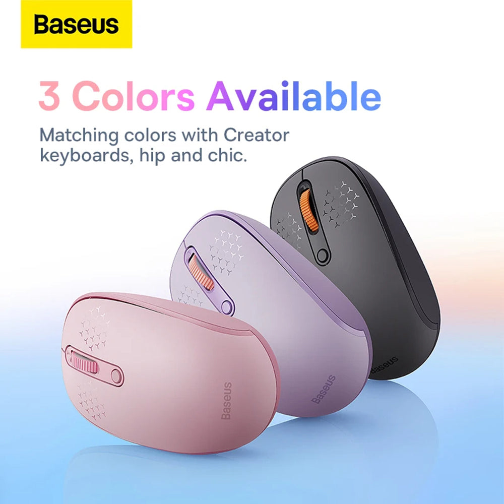Baseus - Wireless Mouse Tri-Mode F01B (B01055503413-00) - Bluetooth 5.0, 2.4G, 1600 DPI - Baby Pink
