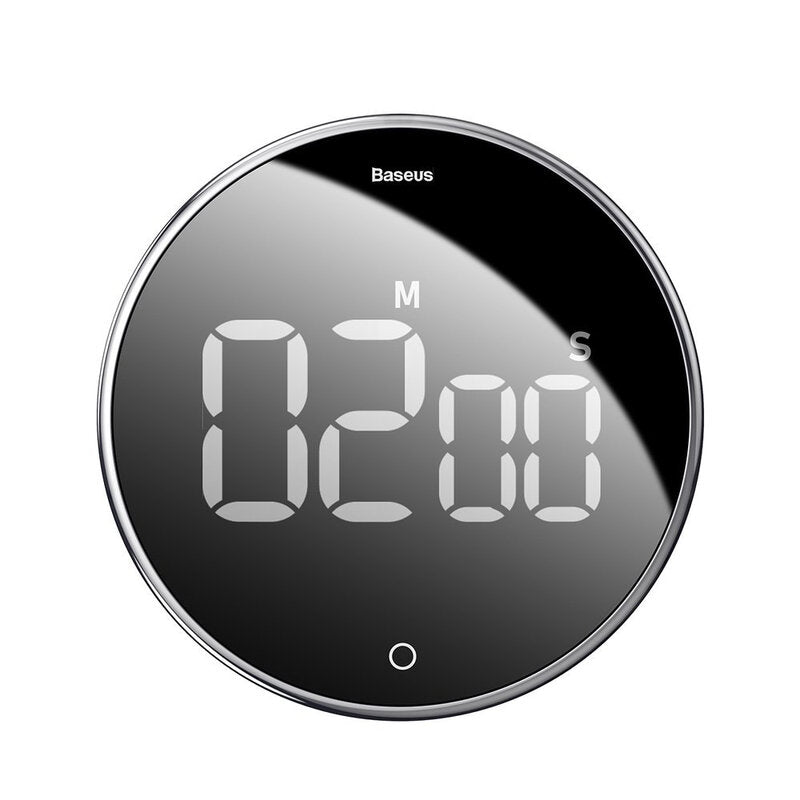 Baseus - Heyo Rotation Countdown Timer (ACDJS-01) - ABS, Large Backlit Display, Magnetic, 90dB, 4.5V - Black