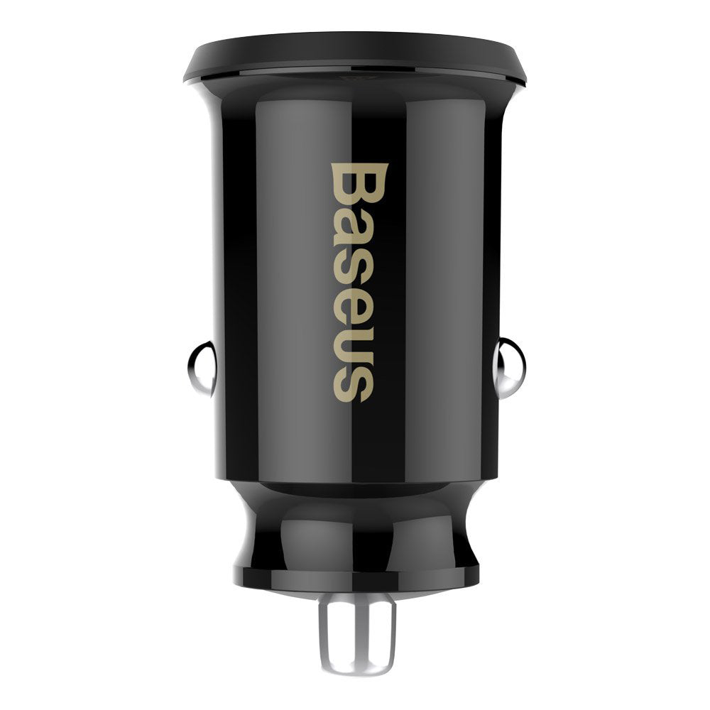 Baseus - Car Charger Grain (CCALL-ML01) - Dual USB, LED Backlight, 5V, 3.1A - Black