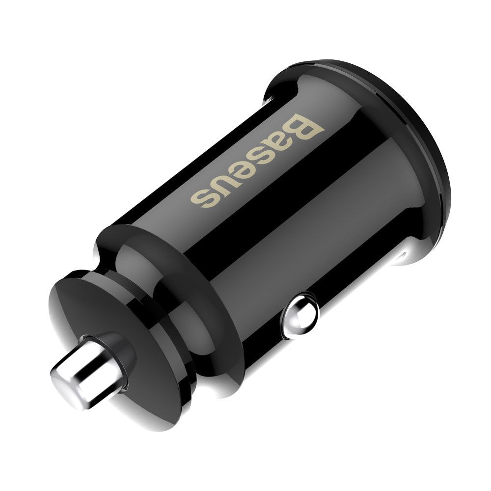 Baseus - Car Charger Grain (CCALL-ML01) - Dual USB, LED Backlight, 5V, 3.1A - Black