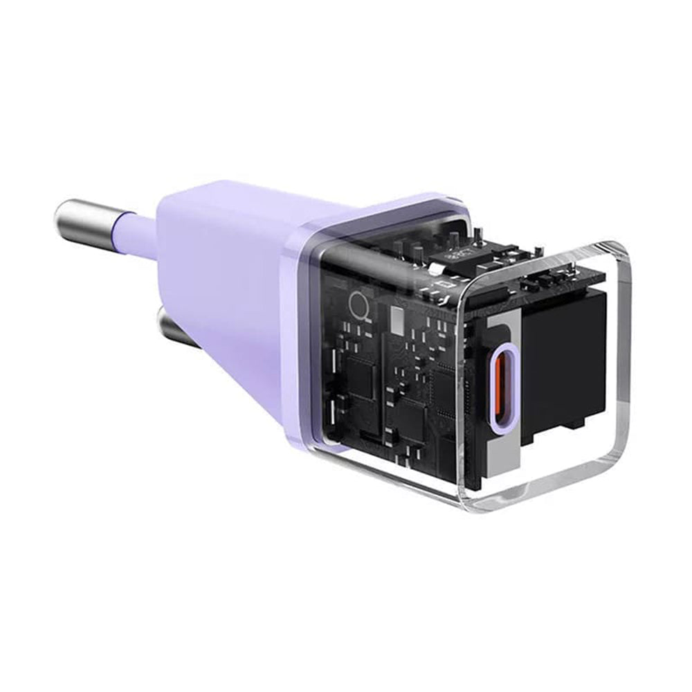 Baseus - Wall Charger (CCGN050105) - GaN, Type-C, Fast Charging, 20W - Purple