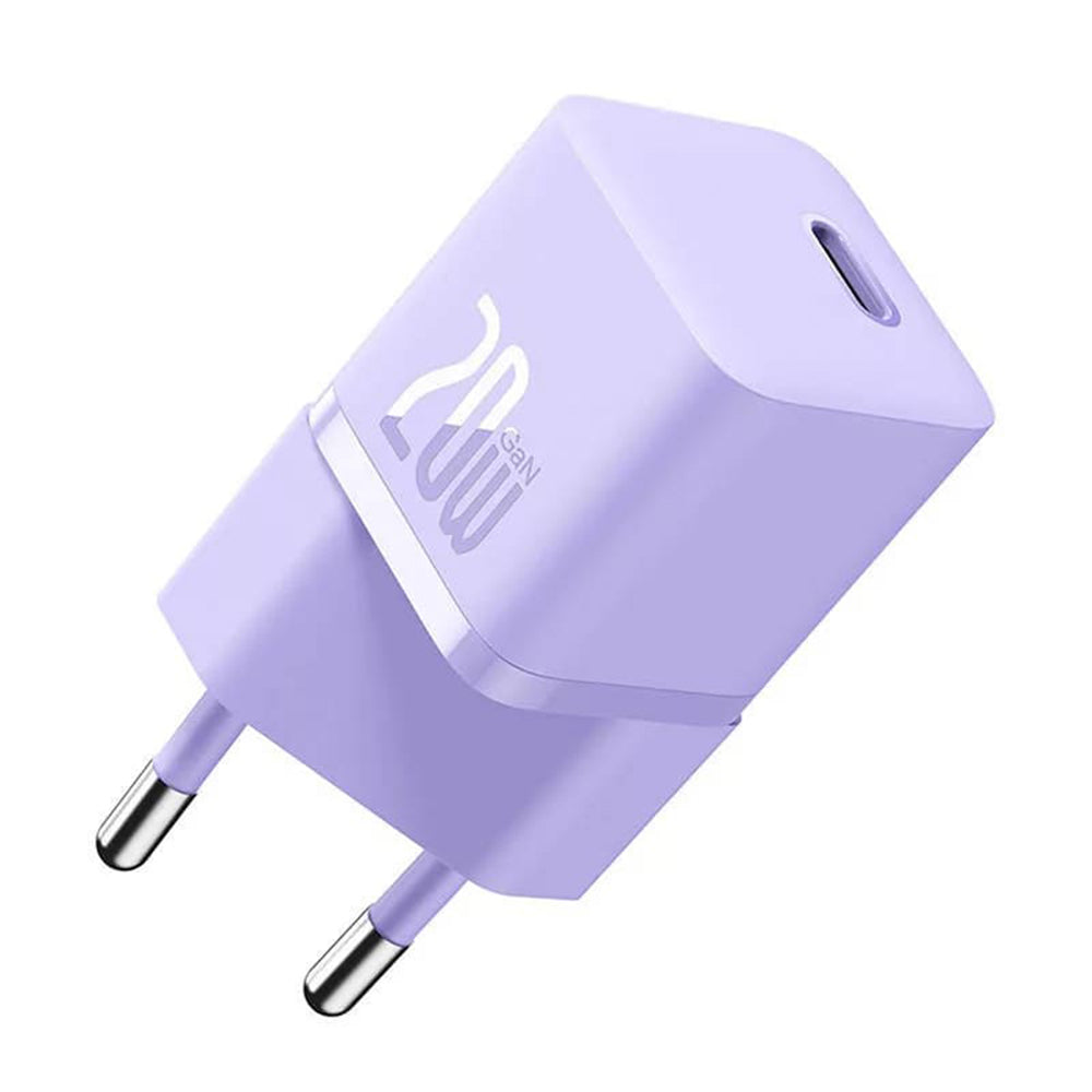 Baseus - Wall Charger (CCGN050105) - GaN, Type-C, Fast Charging, 20W - Purple