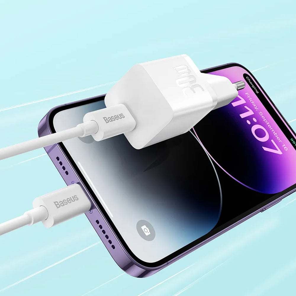 Baseus - Wall Charger (CCGN070401) - GaN, Type-C, Fast Charging, 30W - Black