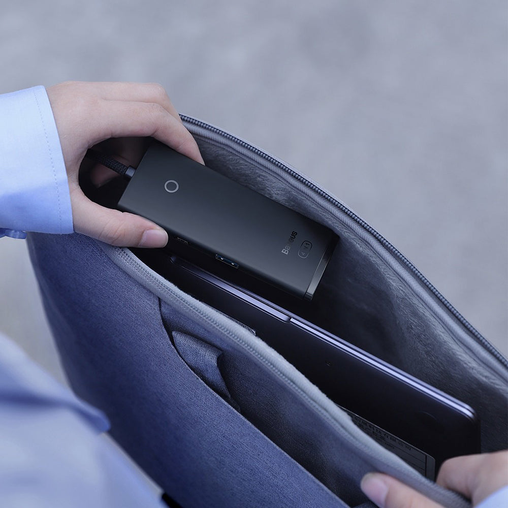 Baseus - Hub Adapter Lite Series (WKQX030301) - Type-C to 4x USB 3.0, Type-C, 0.25m - Black