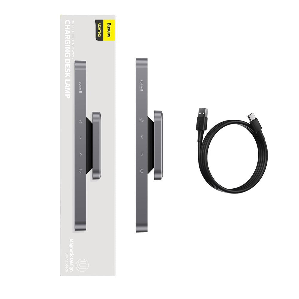 Baseus - Desk Lamp (DGXC-C0G) - Magnetic Stepless Dimming Charging, 1800mAh, 3000K-5000K - Deep Gray