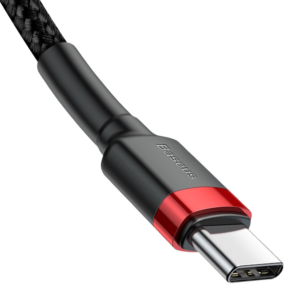 Baseus - Data Cable Cafule (CATKLF-H91) - Type-C to Type-C, Fast Charging, 60W, 20V, 3A, 2m - Red / Black