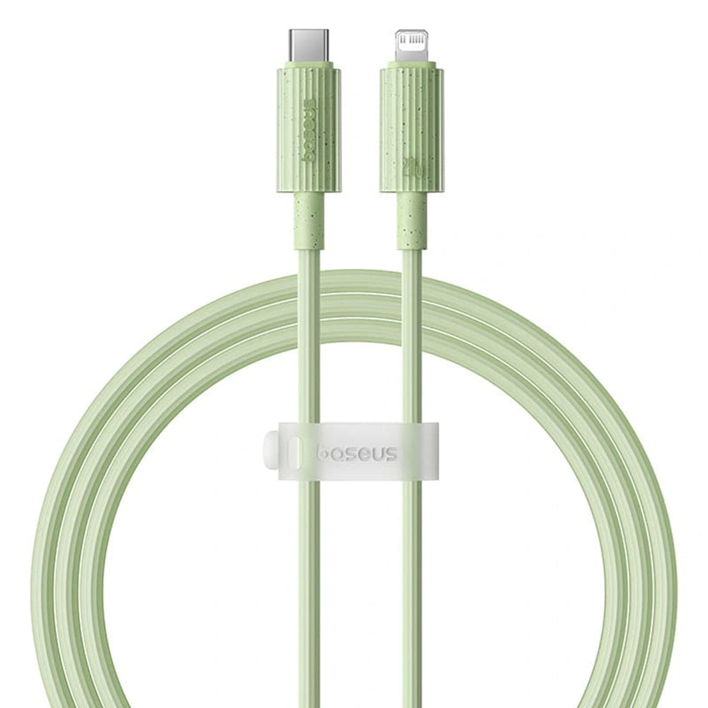 Baseus - Data Cable Habitat Series (P10360201631-00) - Type-C to Lightning, Fast Charging, 20W, 480Mbps, 1m - Natural Green