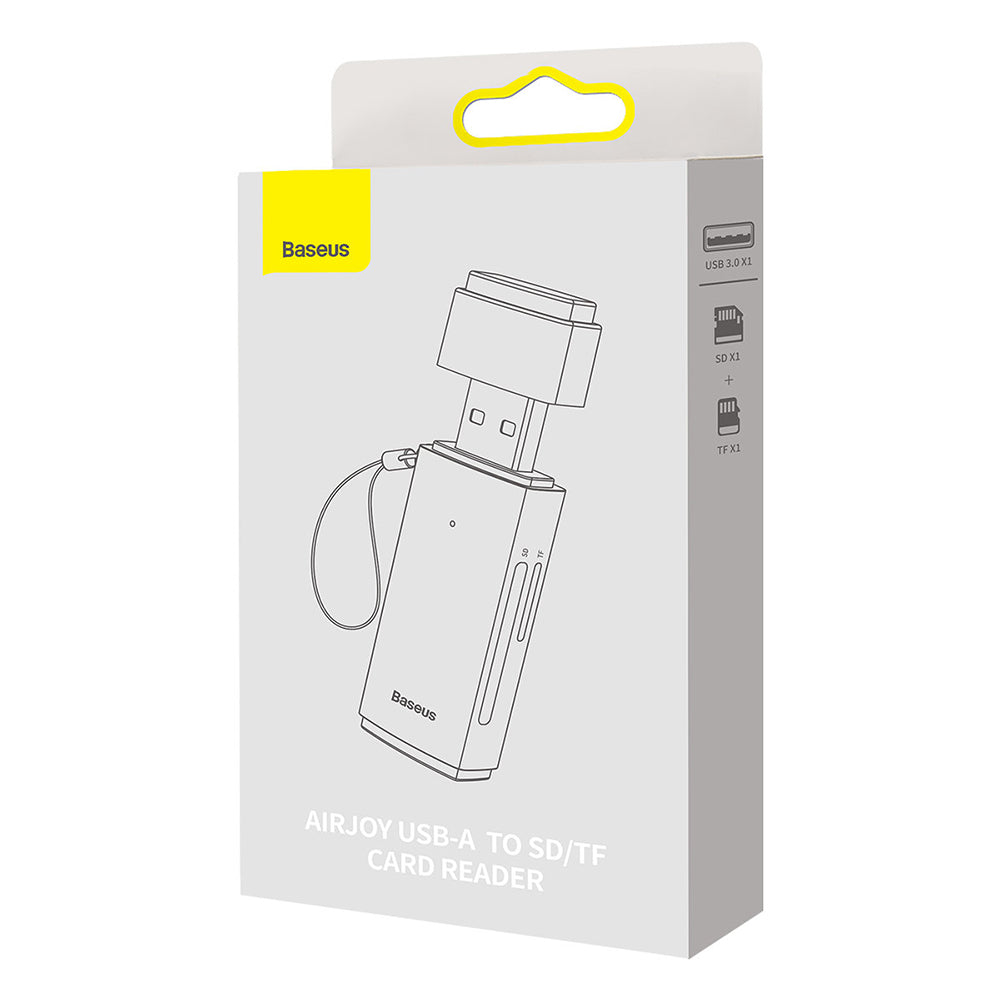 Baseus - Card Reader Lite Series (WKQX060013) - USB to SD, TF Card Reader, Plug & Play - Grey