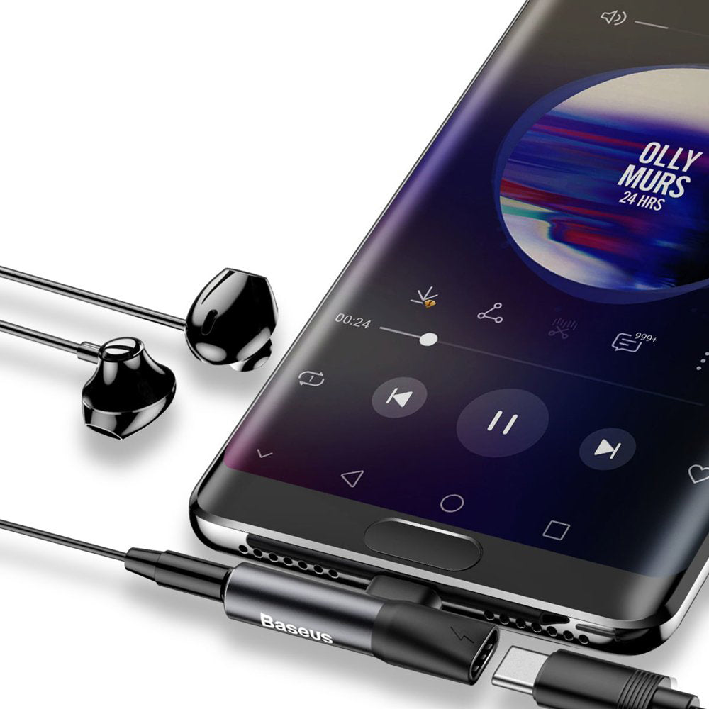 Baseus - Audio Adapter L41 (CATL41-01/A10229300117-Z1) - Type-C to Type-C, Jack 3.5 mm - Black