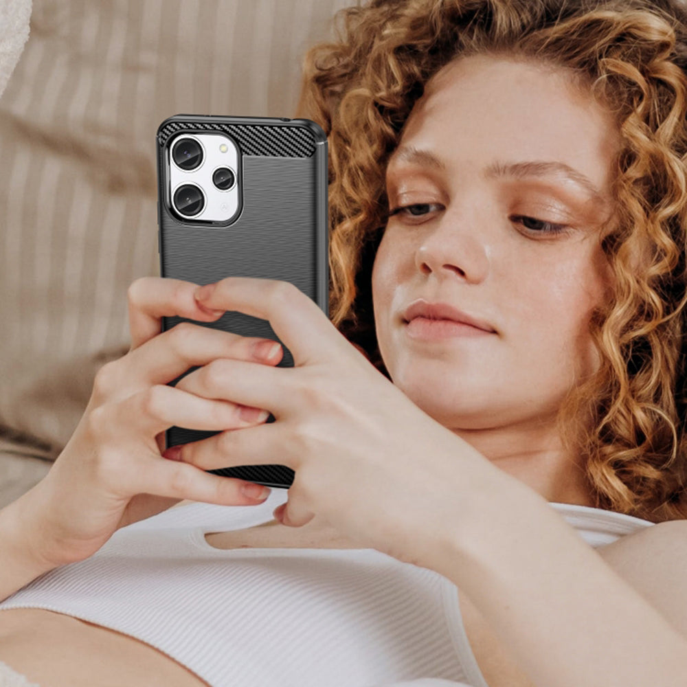 Techsuit - Carbon Silicone - Xiaomi Redmi 12 4G / 12 5G - Black