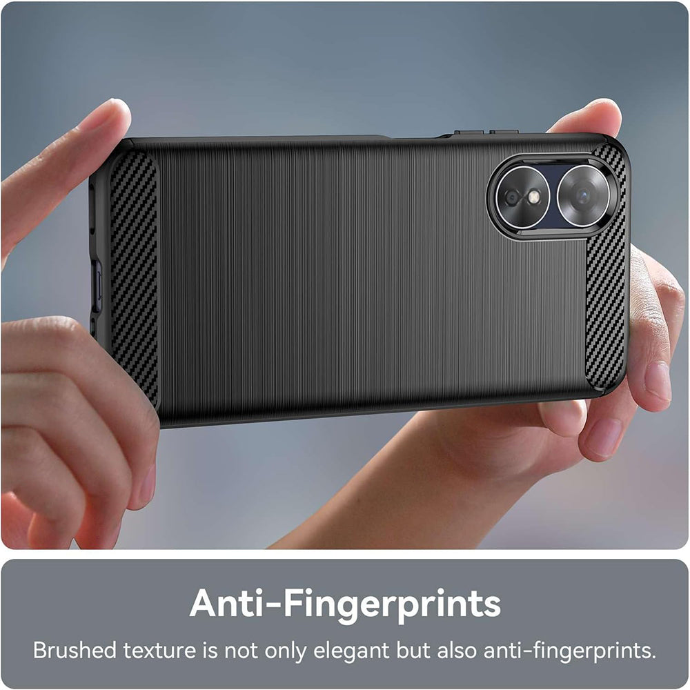 Techsuit - Carbon Silicone - Oppo A17 - Black