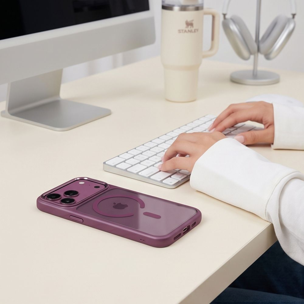 Θήκη Tech-Protect MAGMAT MagSafe CC iPhone 17 PRO MAX / 18 PRO MAX Burgundy/Διάφανο - iPhone 17 Pro Max