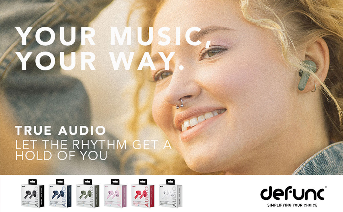 Defunc TRUE AUDIO Bluetooth 5.3 Ασύρματα True Wireless Ακουστικά με θήκη (μαύρο)
