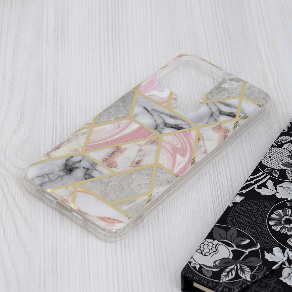 Techsuit - Marble Series - Xiaomi Redmi A1+ / A2+ - Pink Hex